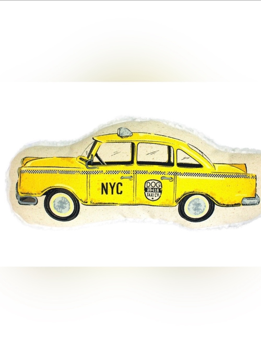 Harry Barker Yellow Taxicab Canvas Dog Toy NYC Travel Theme NWT